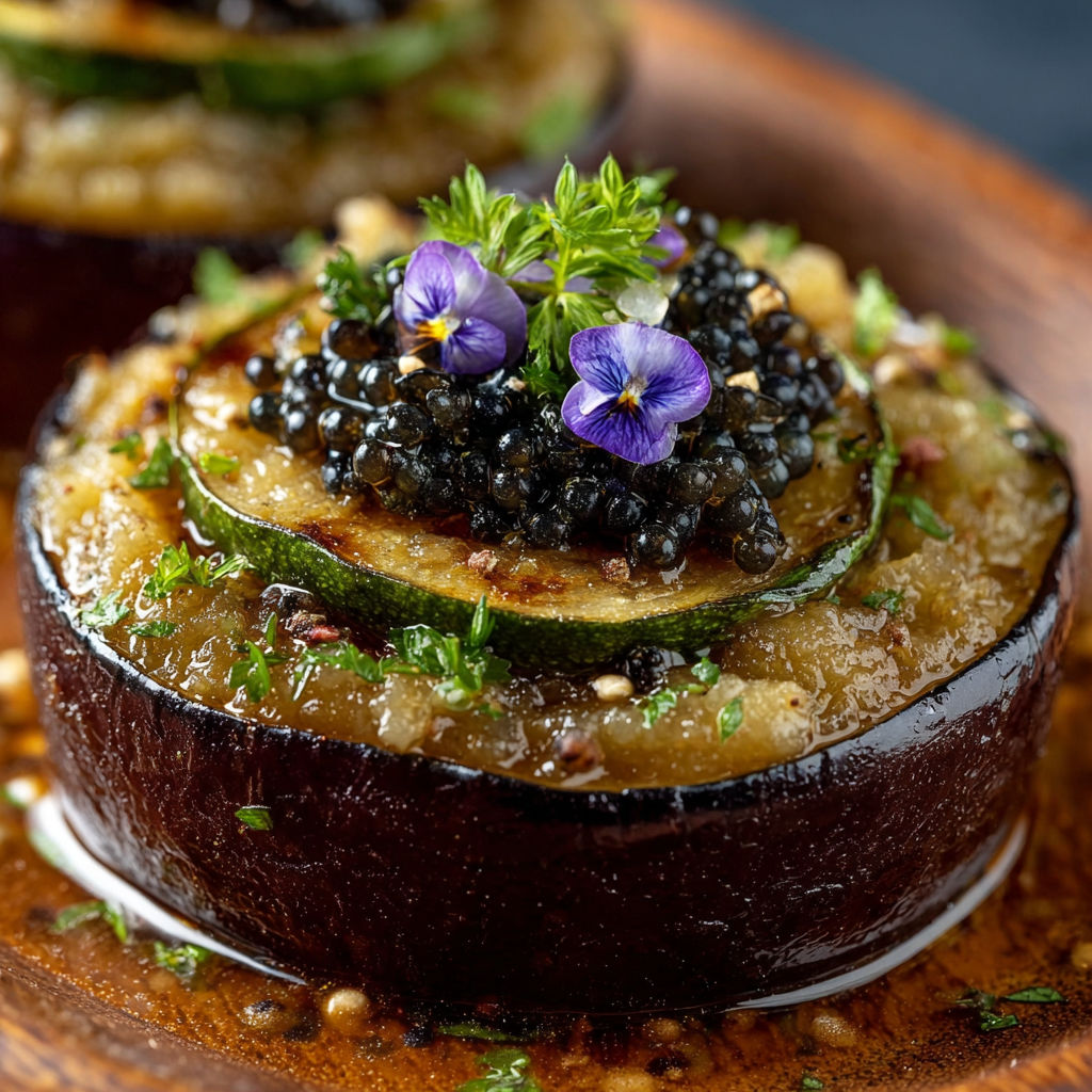 Une recette de cuisson de courgette avec des graines de courgette et des petites fleurs violettes.