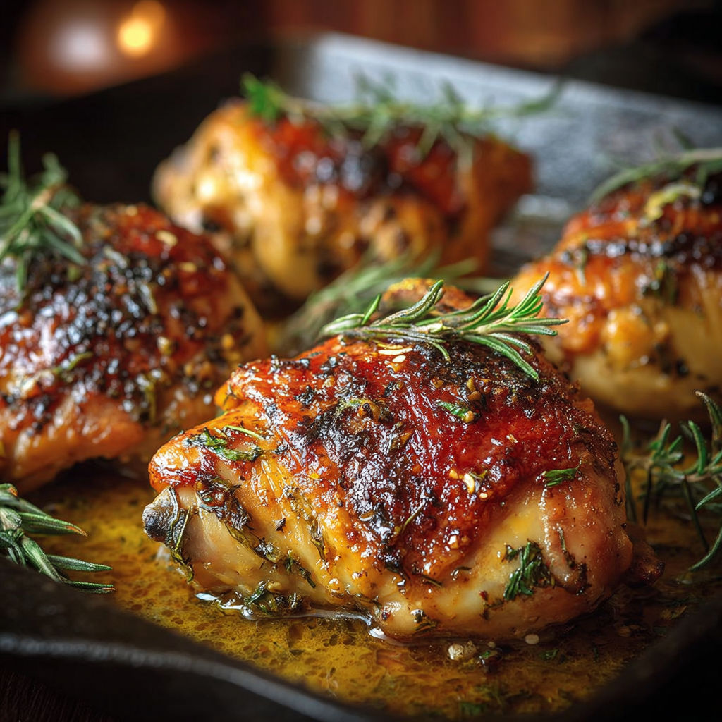 Chicken breasts marinated in a mixture of herbs and spices, cooked and served on a black platter.