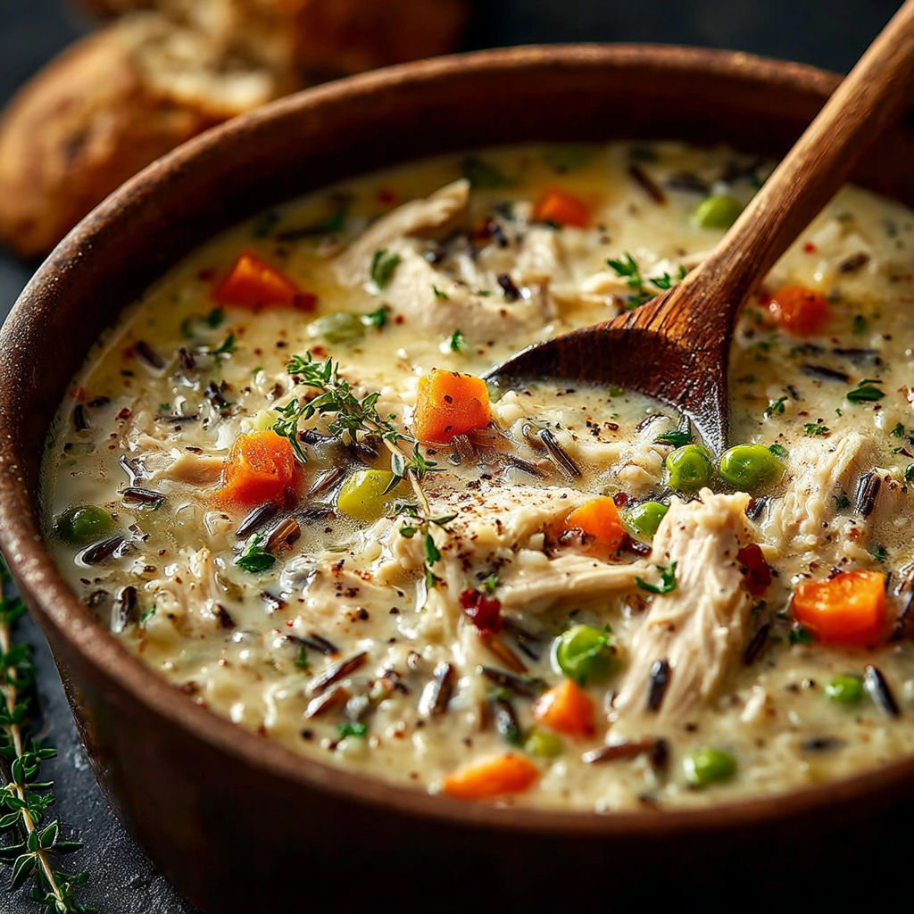 Une soupe chaude avec des carottes et des pois chiches.