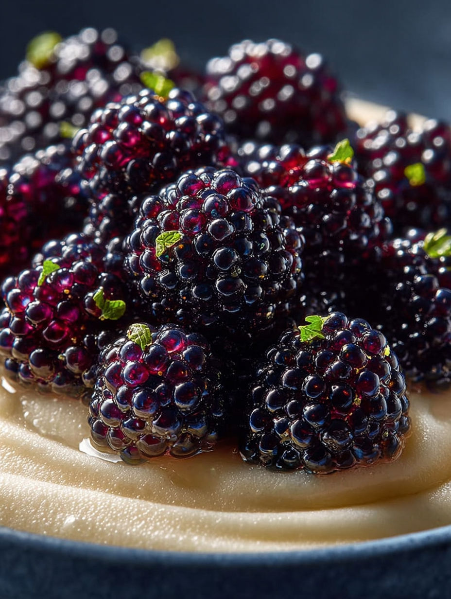 Un dessert de framboises et crème.