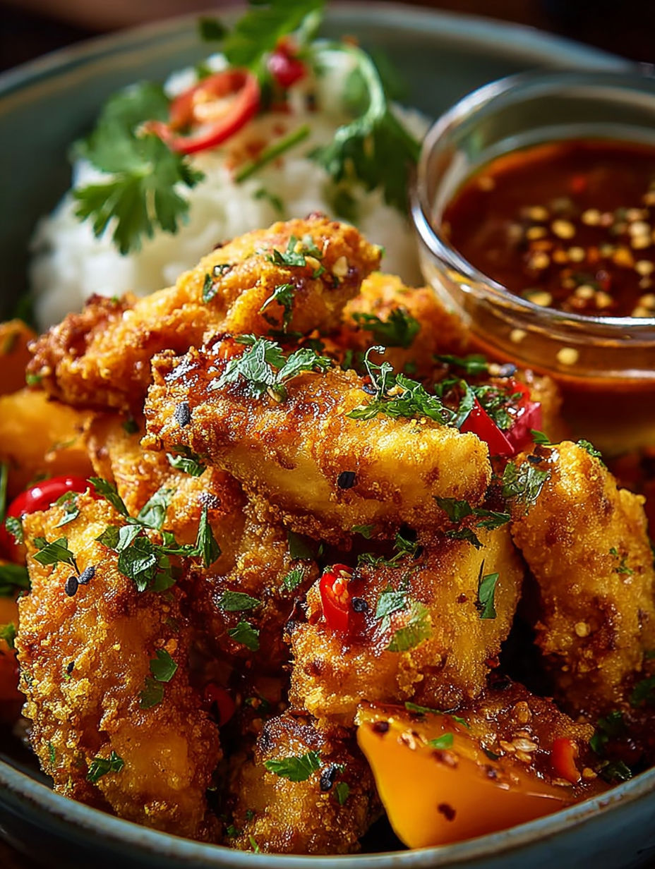 Une recette de poulet grillé avec des légumes verts et une sauce.