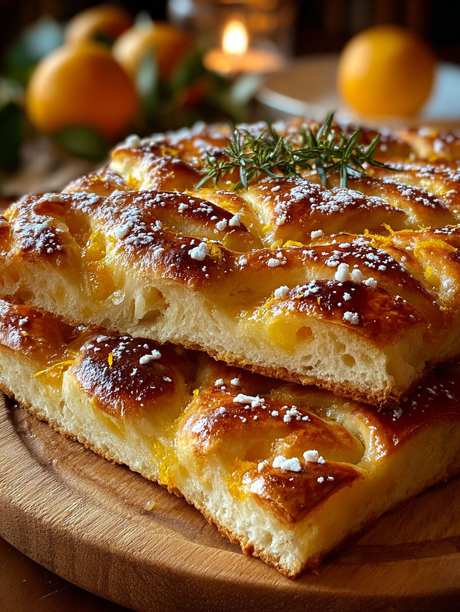 Une pâte de fougasse sucrée avec des fleurs d'oranger et du rhum.