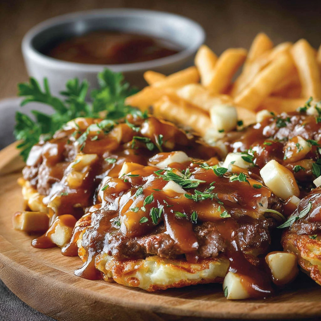 Une recette de pâtes frites avec sauce de viande et herbes.