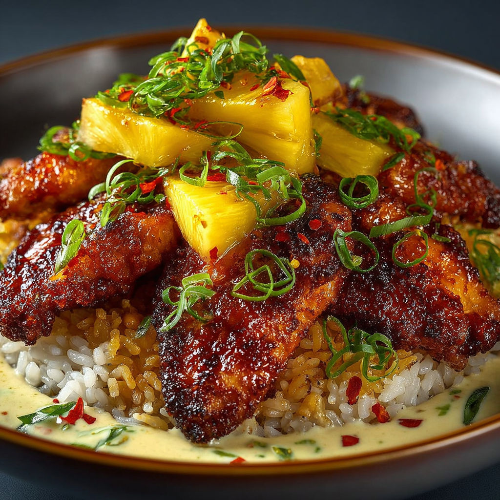 Une recette de poisson avec des pineapples et des herbes.