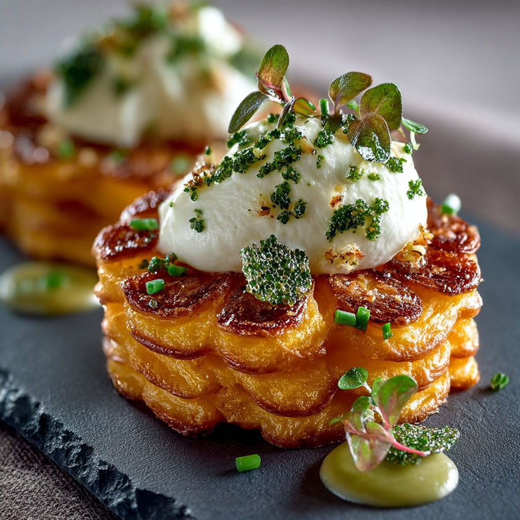 Une pâte douce à la patate avec des herbes et du fromage.