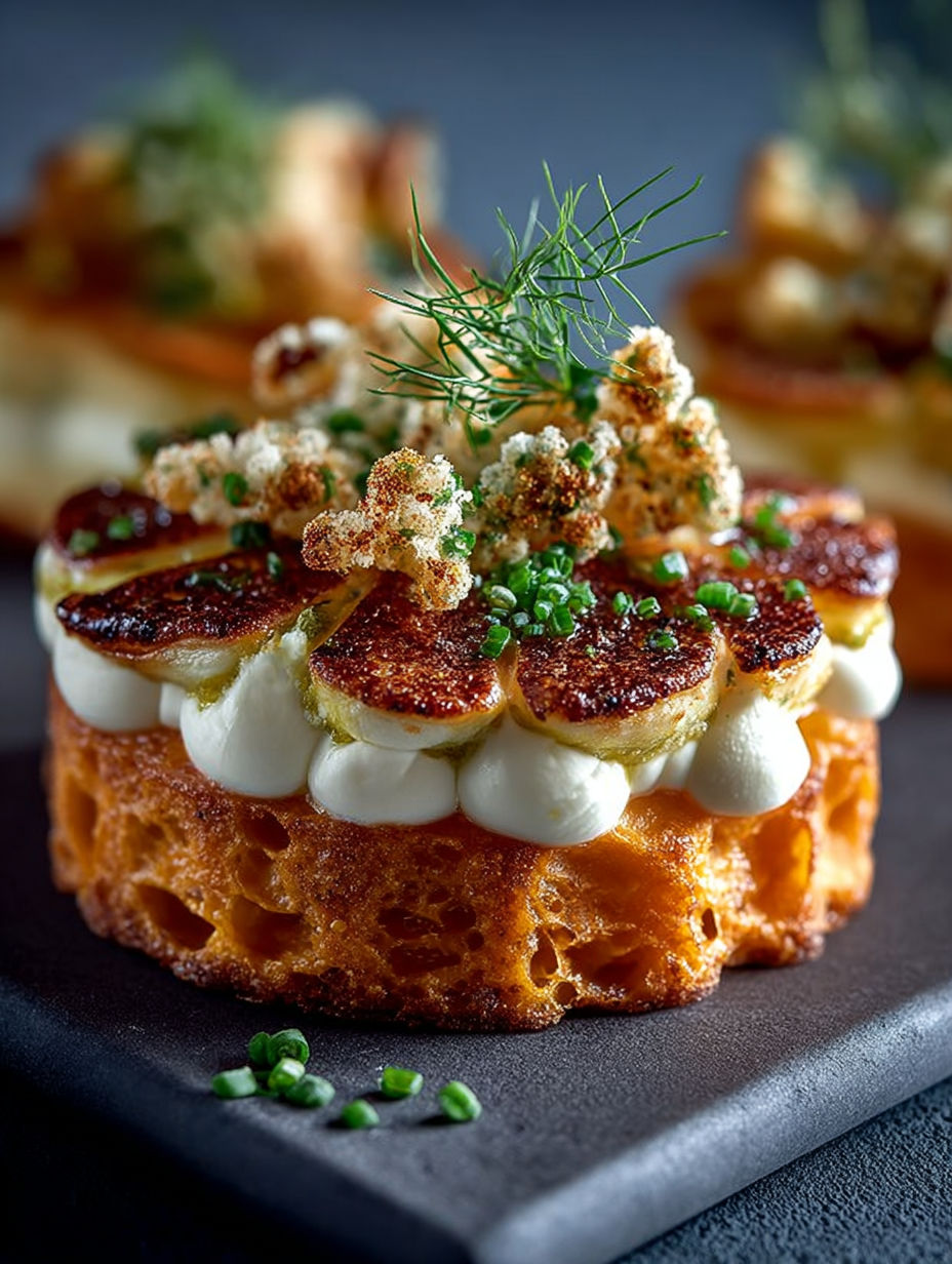 Une pâte douce avec des nuages de patates et du comté.