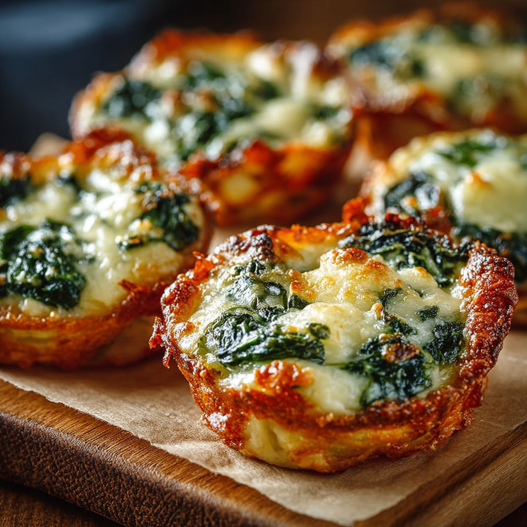 Bouchées Fondantes Épinards Fromage, une recette savoureuse et délicieuse.