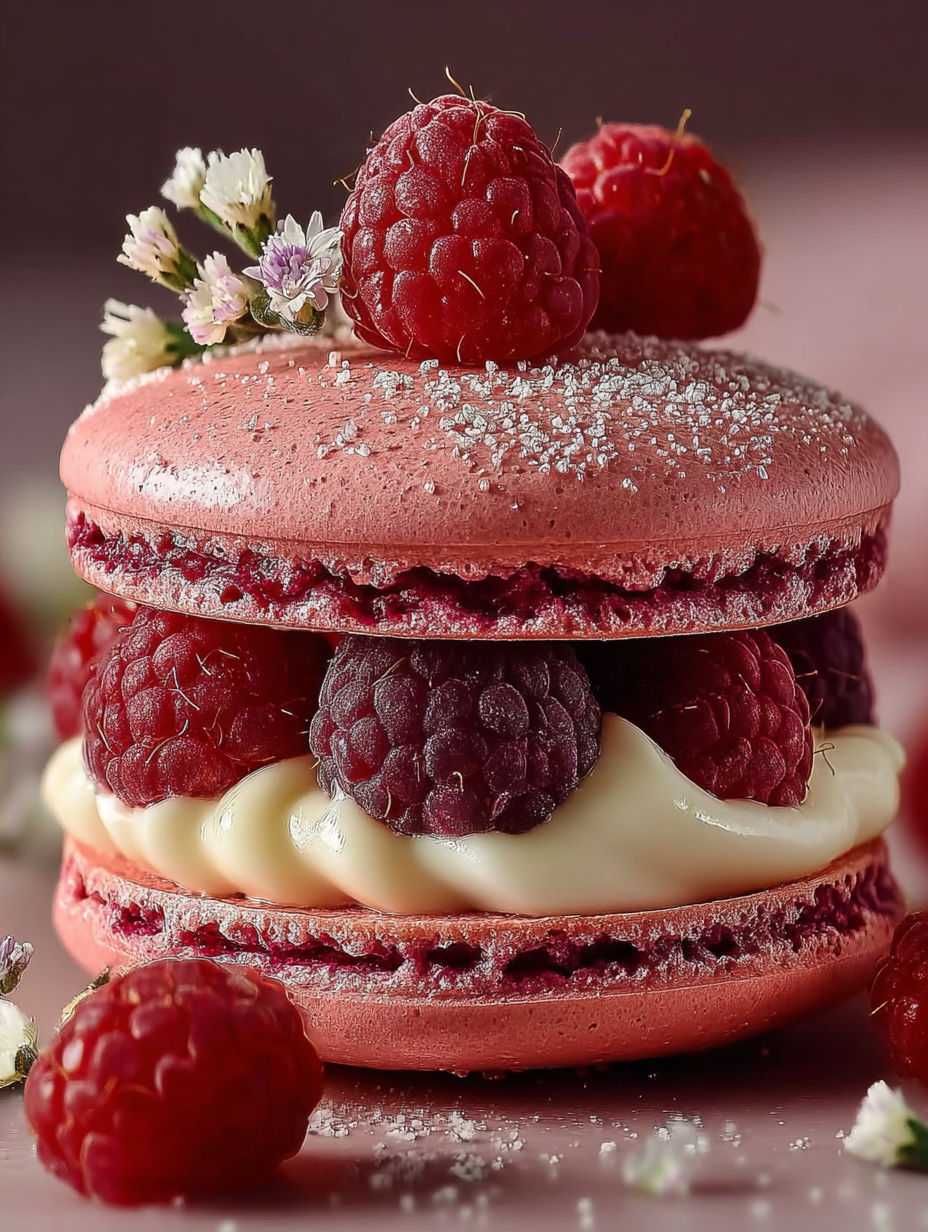 Une tarte aux fraises et aux raspberries, garnie de fleurs de cerisier, est servie sur un plateau.