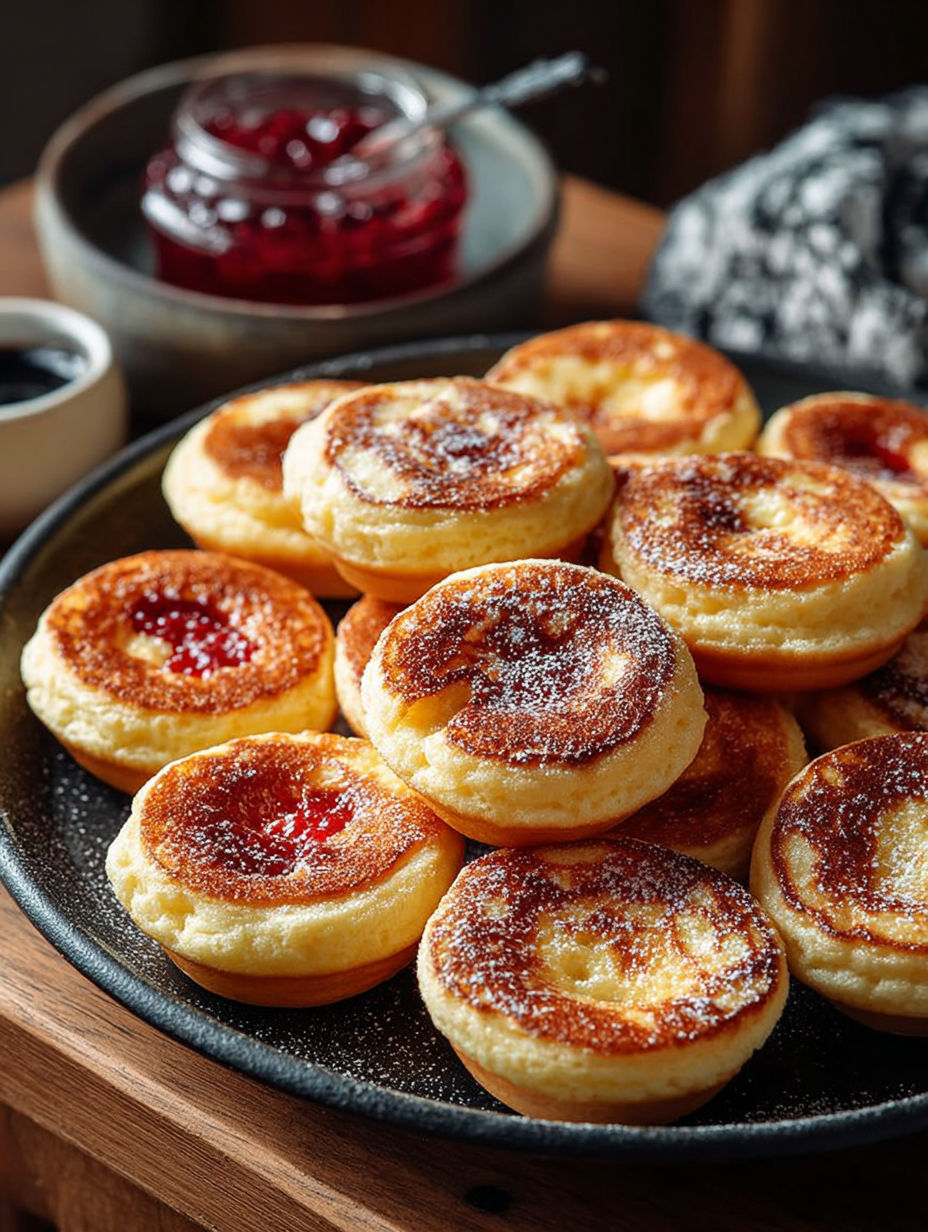 Une traye de beignets de jus de cerise, avec des grains de sucre sur les crustes.