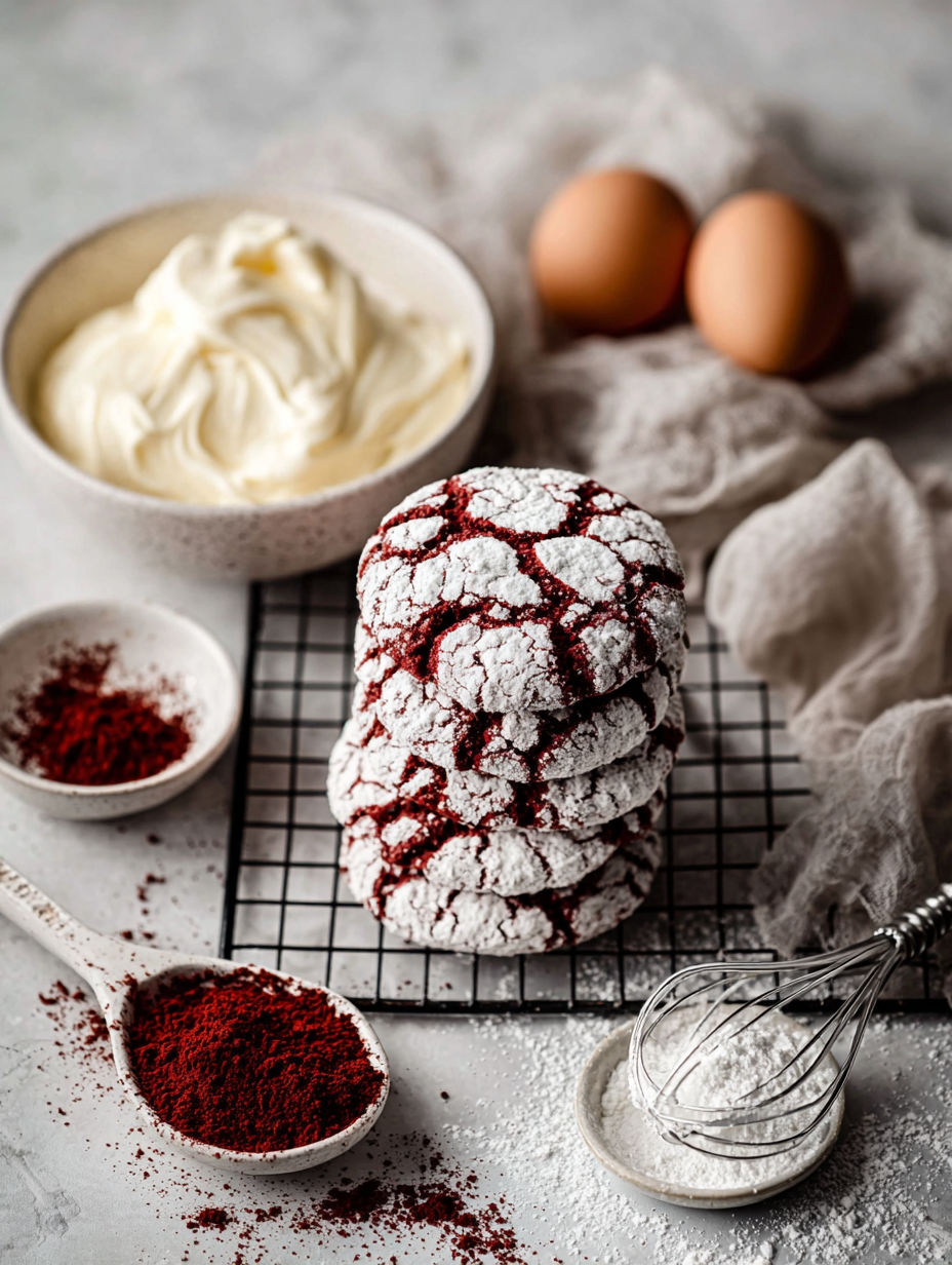 Une recette de gâteaux rouges avec des œufs et du beurre.