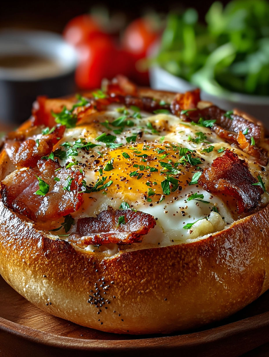 Une quiche aux bacon et aux tomates, accompagnée de salade verte.