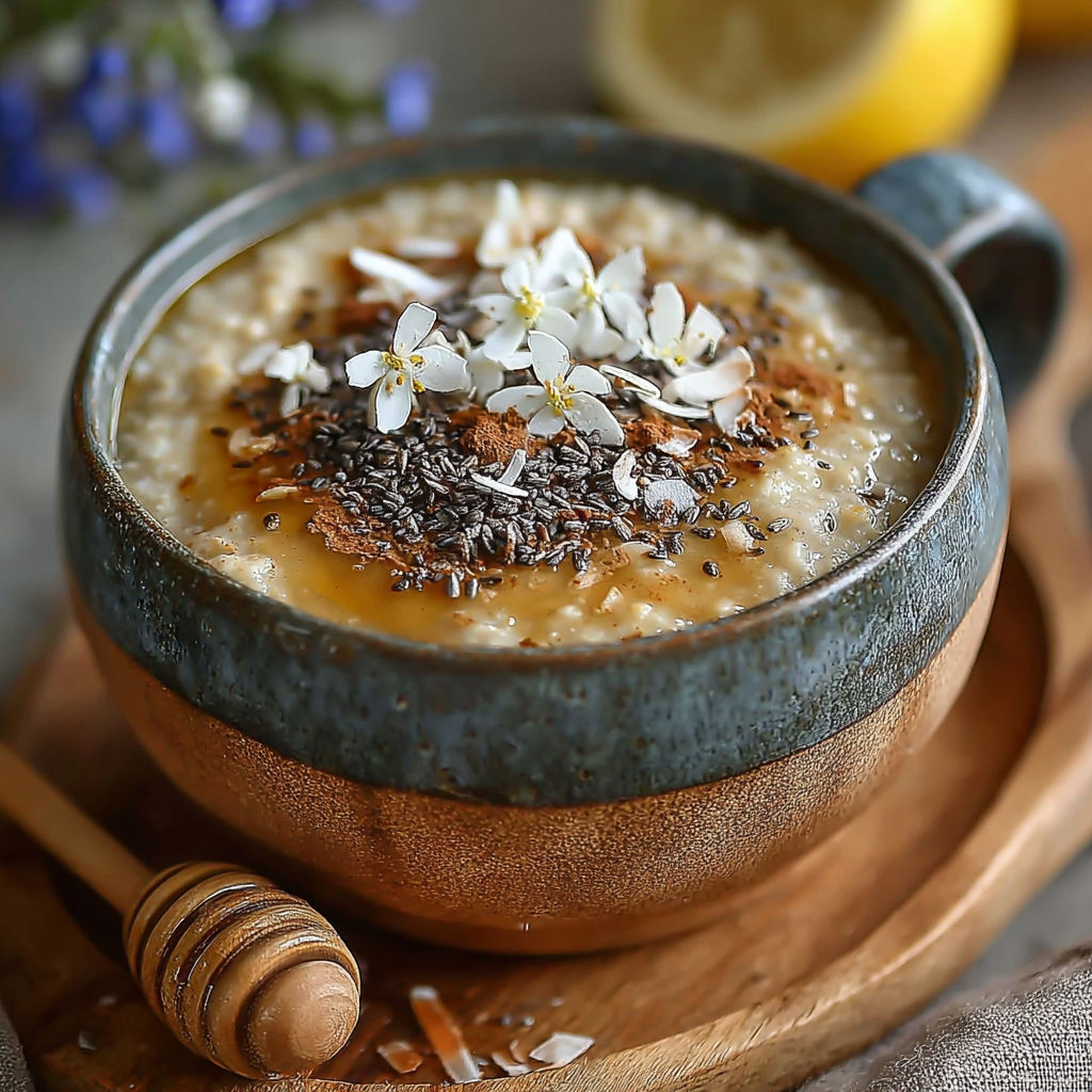 Une tasse de café au lait avec des fleurs de cerisier sur le dessus.