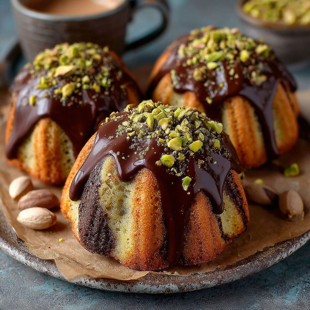 Les Madeleines Marbrées Chocolat Pistache sont un délicieux dessert qui combine la douceur du chocolat avec la fraîcheur des pistaches.