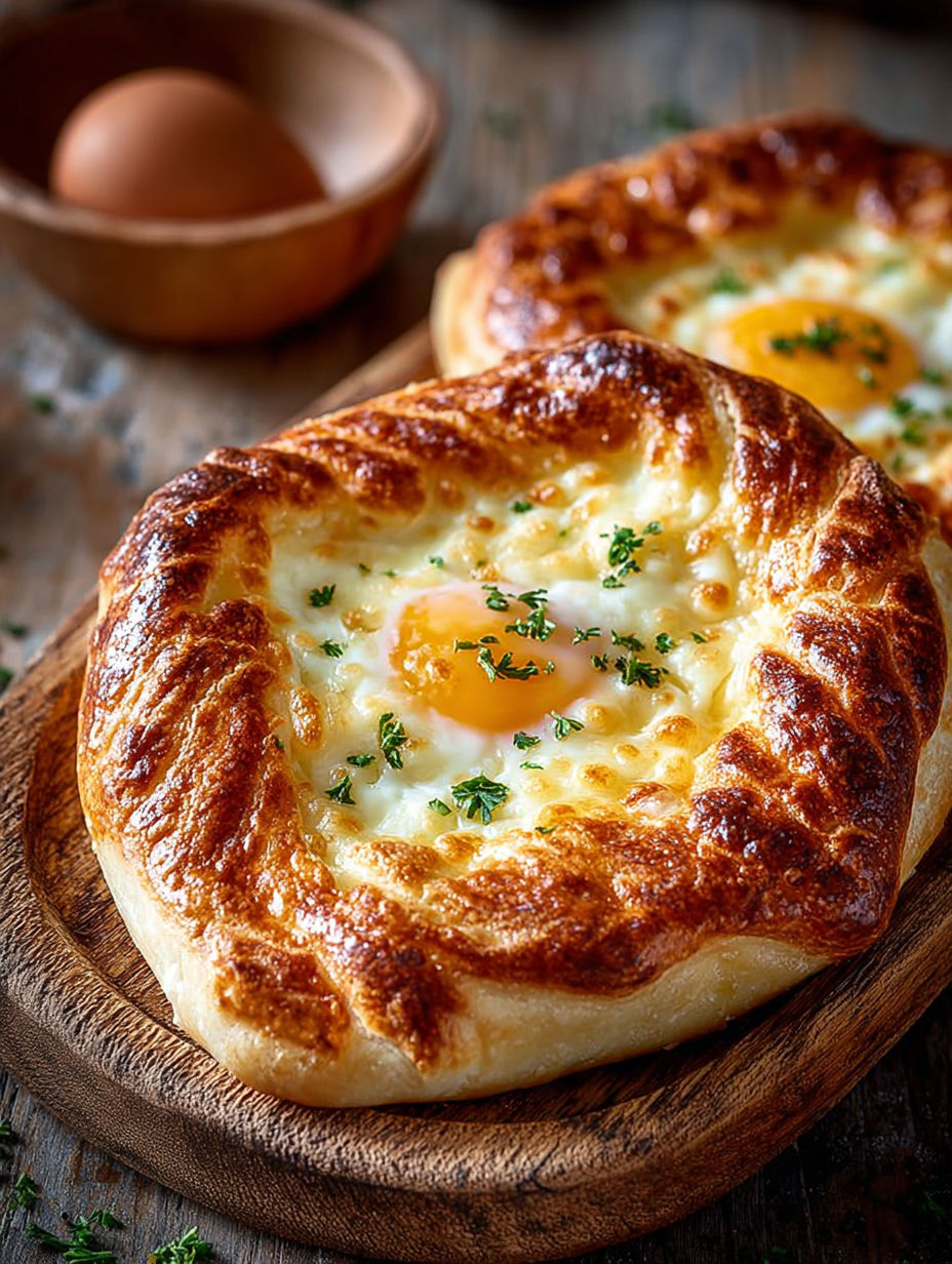 Une quiche aux œufs et aux herbes, servie sur un plateau de bois.
