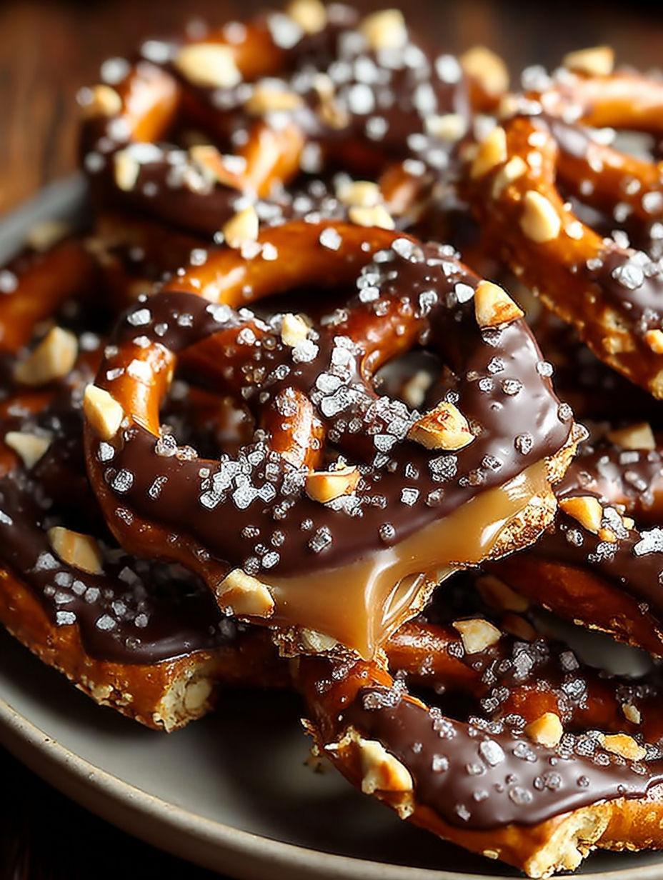 Une pile de chips de sauce chocolat et de noix de cajou.