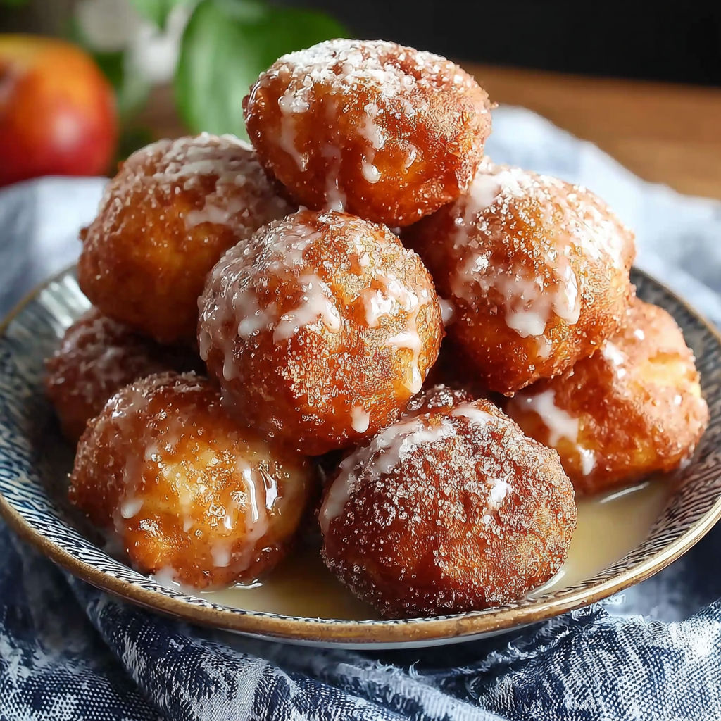Une pile de beignets saupoudrés de sucre et de graines de vanille sur un plateau.