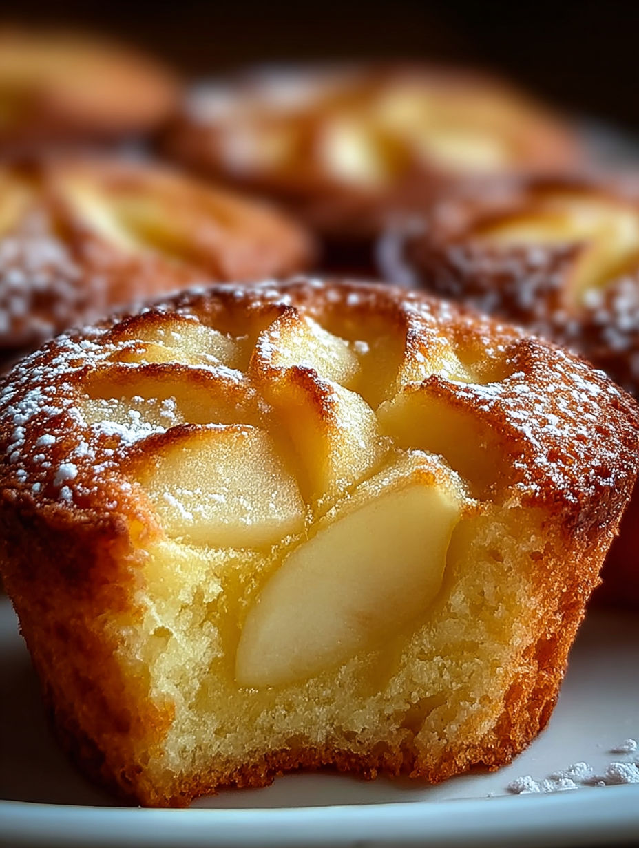 Une petite tarte aux pommes est servie sur un plateau.
