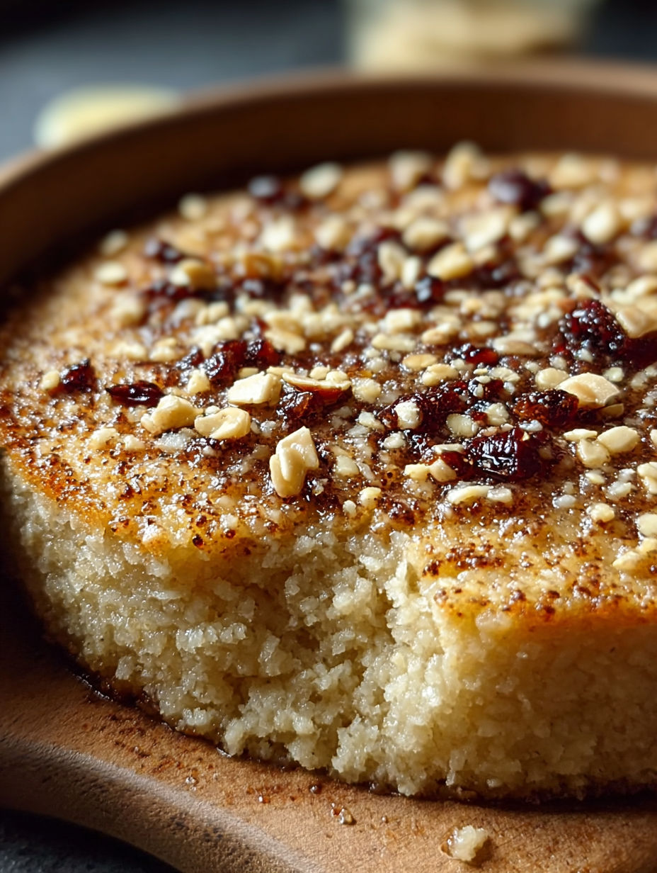 Une tarte aux noix et au sucre, avec une couche de crème pâtissière et des noix entières, est servie dans un bol.