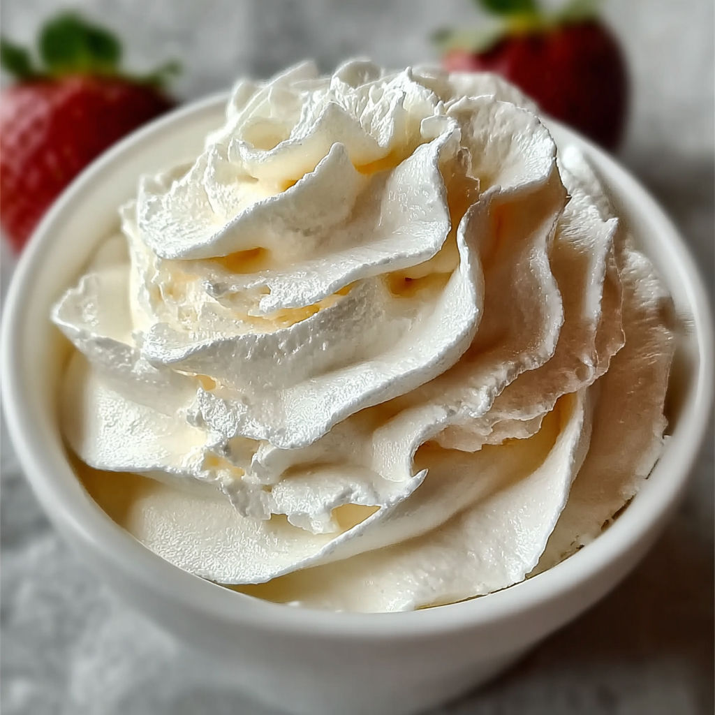 Une tasse de crème chantilly pour accompagner vos fraisiers.