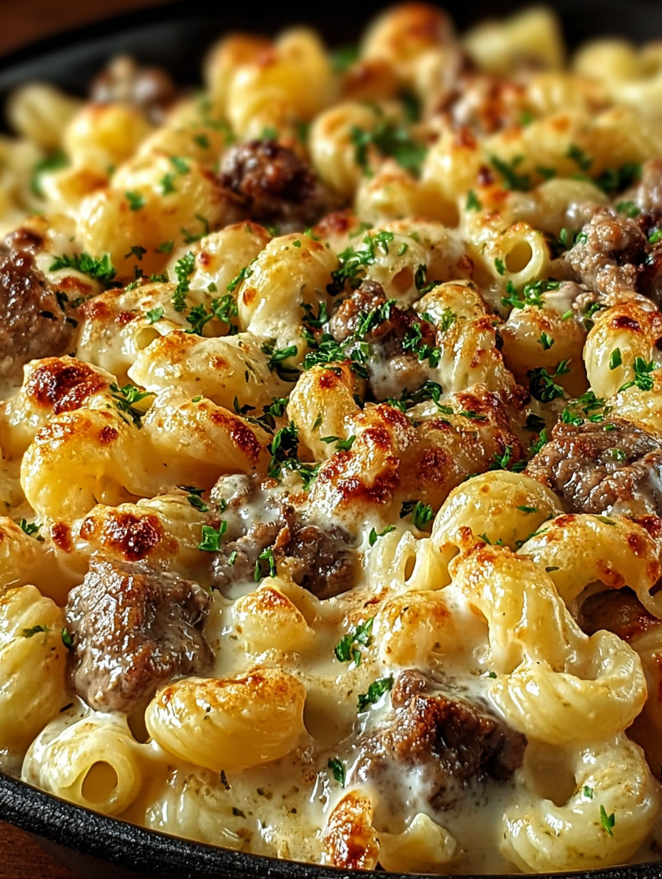 Une recette de macaroni au saumon et aux champignons.