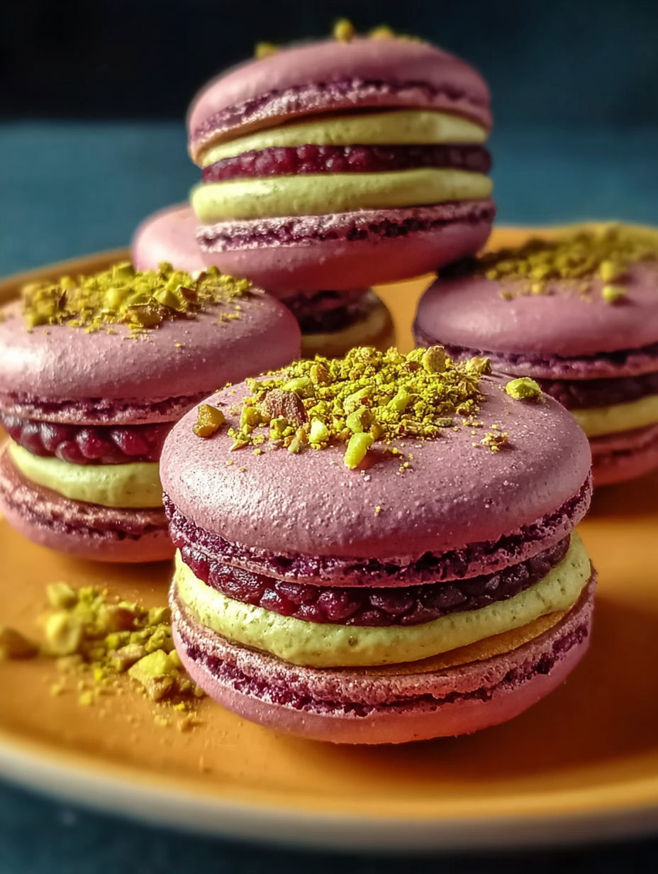 Les macarons rouges et pink sont délicieux et colorés.