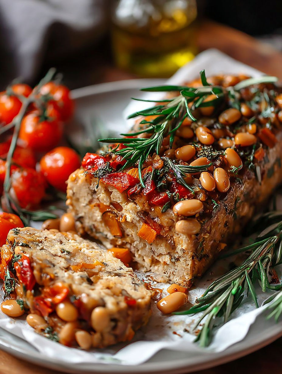 Une barquette de pâte de légumes et de fruits, avec des tomates, des poivrons, des épinards et des haricots verts, est servie sur une assiette.