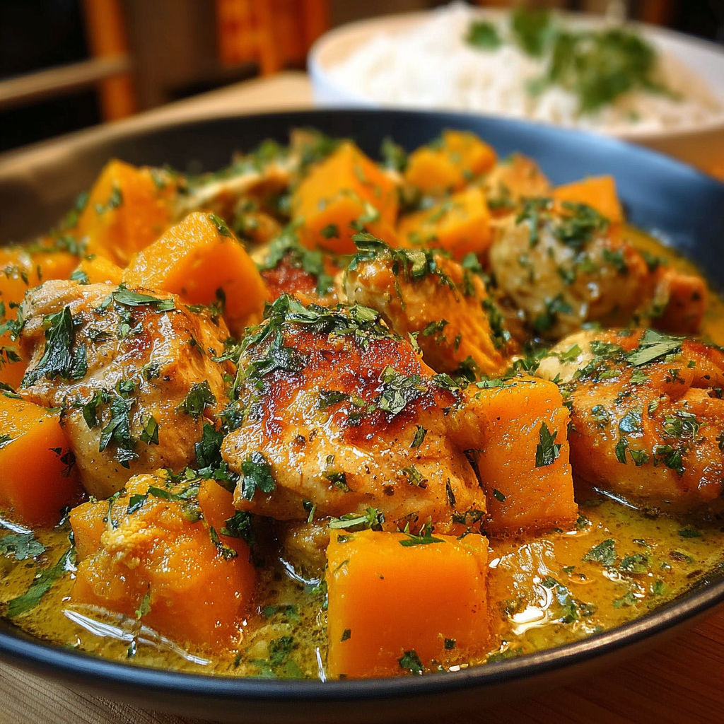 Une recette de poulet grillé avec des légumes verts et des épices.