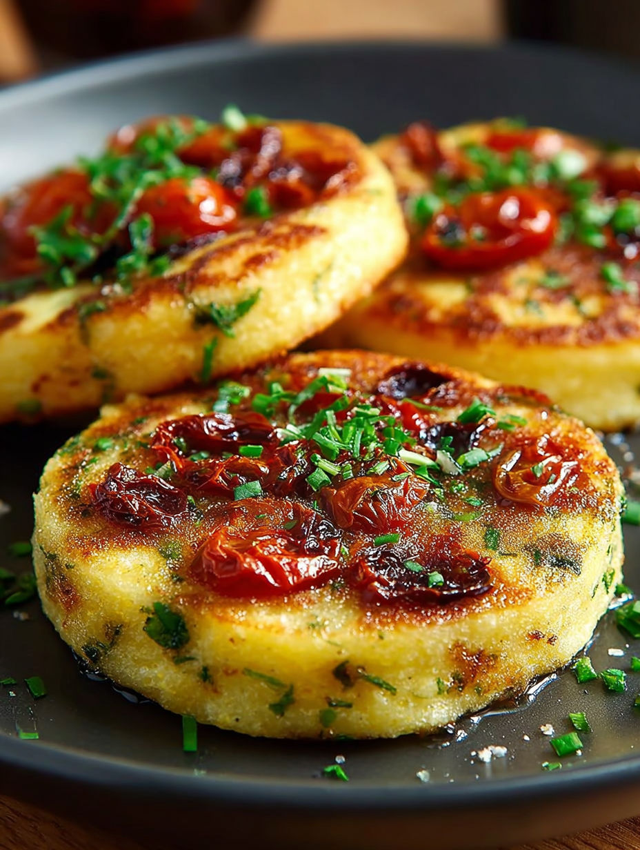Les gnocchis de tomate avec des herbes fraîches sur un plateau.