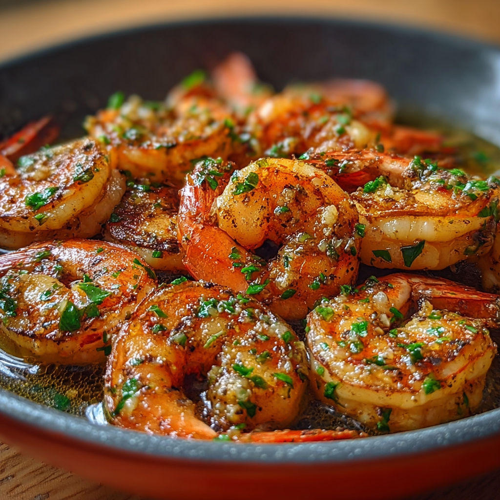 Une assiette de langoustines grillées avec des herbes et des épices, accompagnées d'une sauce au citron.