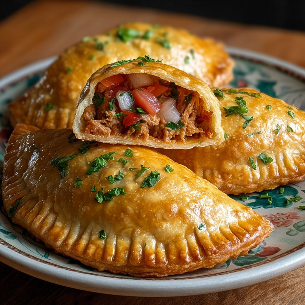 Empanadas de Atún (chaussons argentins au thon) sur un plateau.