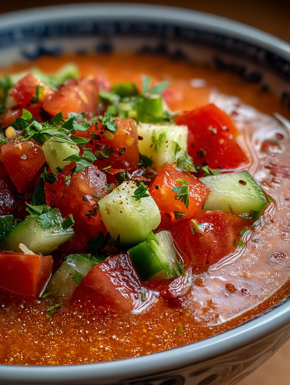 Une recette de salade de tomate et de cucumber, avec une sauce tomate et des herbes fraîches.