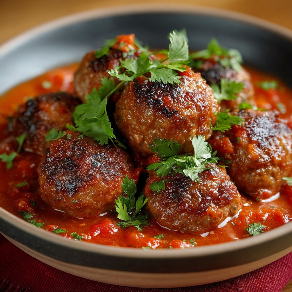 Une recette de boulettes de viande dans une soupe rouge.