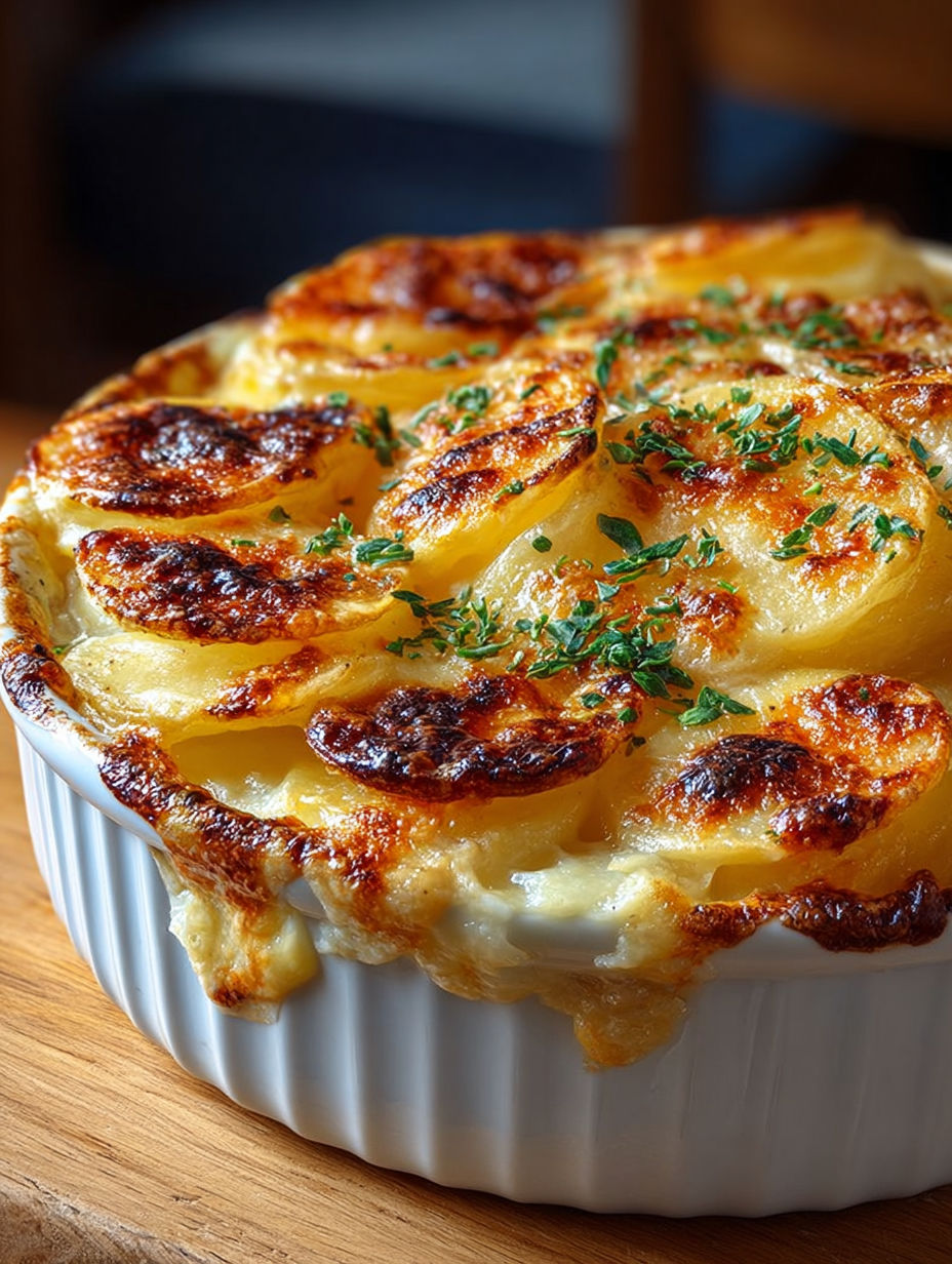 Une tarte aux pommes chaude et croustillante, avec des herbes fraîches et des pommes cuites, est servie dans un bol en porcelaine.
