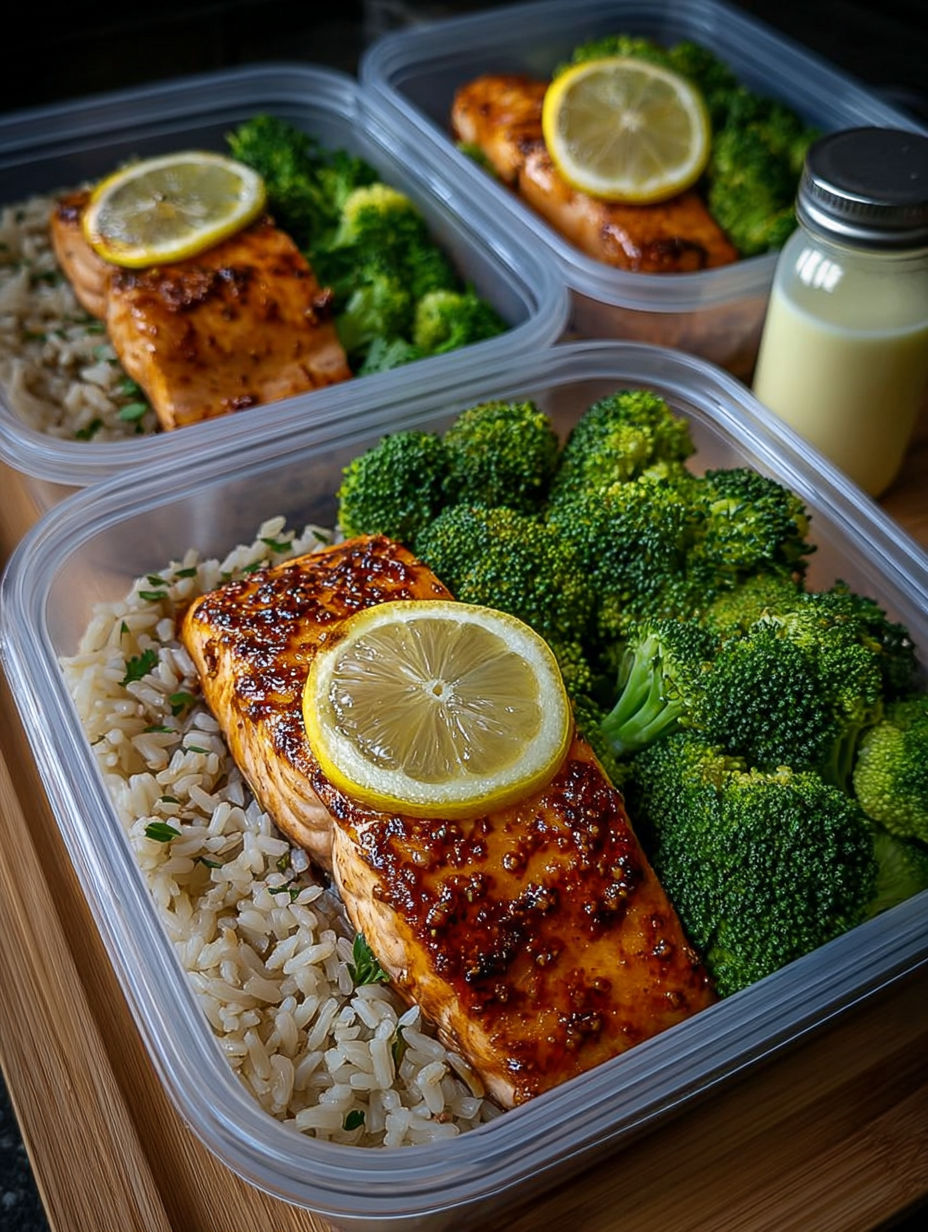 Un filet de saumon grillé avec des légumes verts et des citrons.