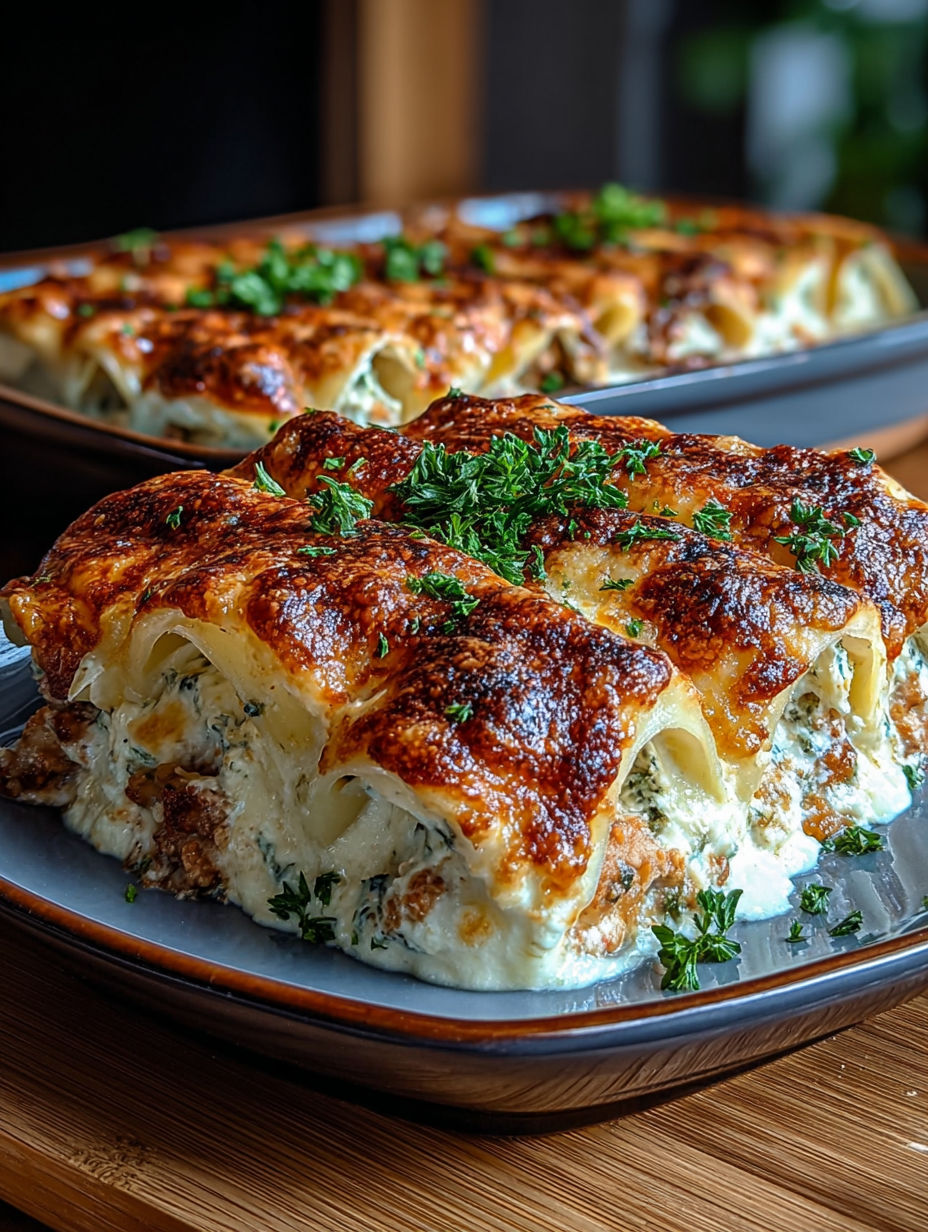 Une recette de lasagna maison est servie sur un plateau en argent.