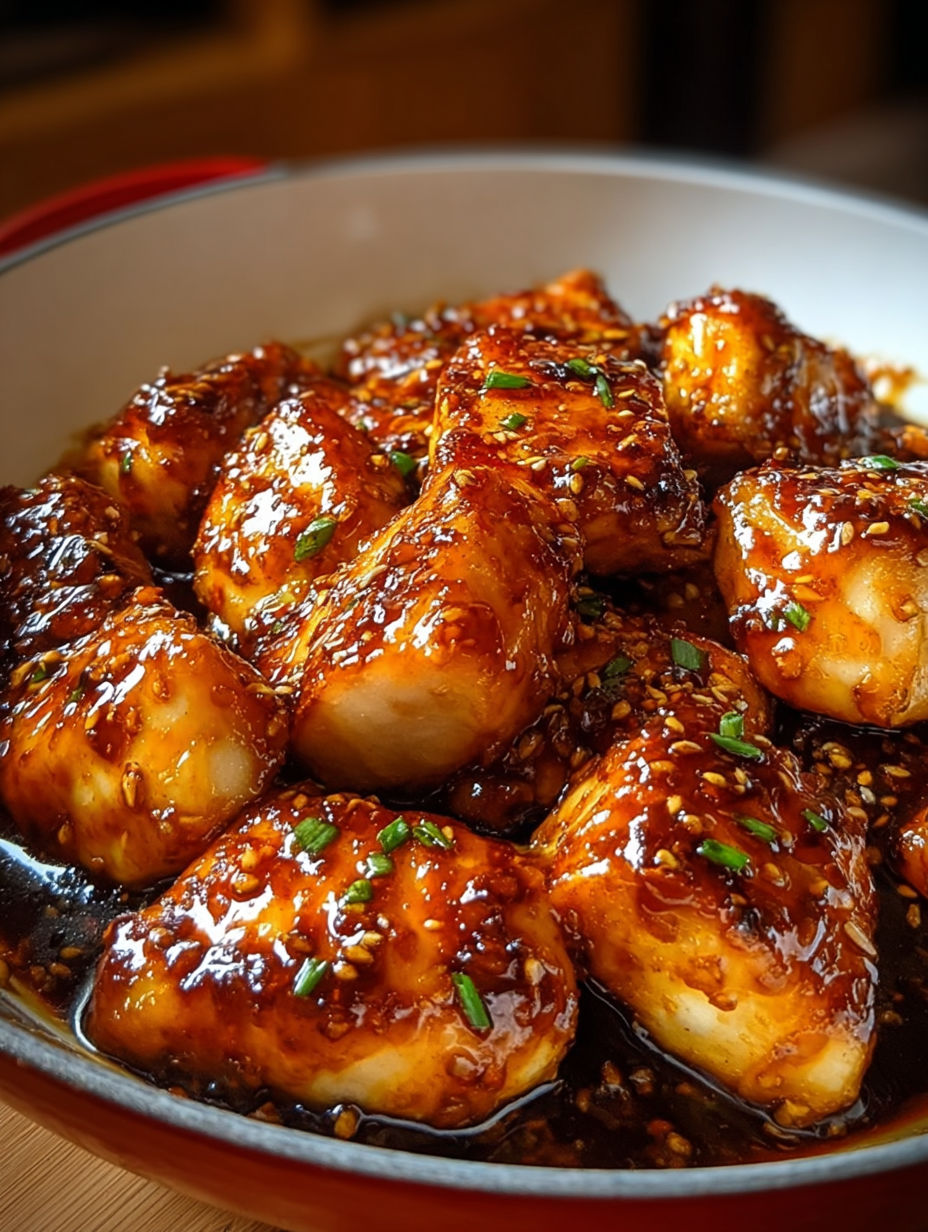 Une recette de sauce chinoise est servie dans un bol en verre.