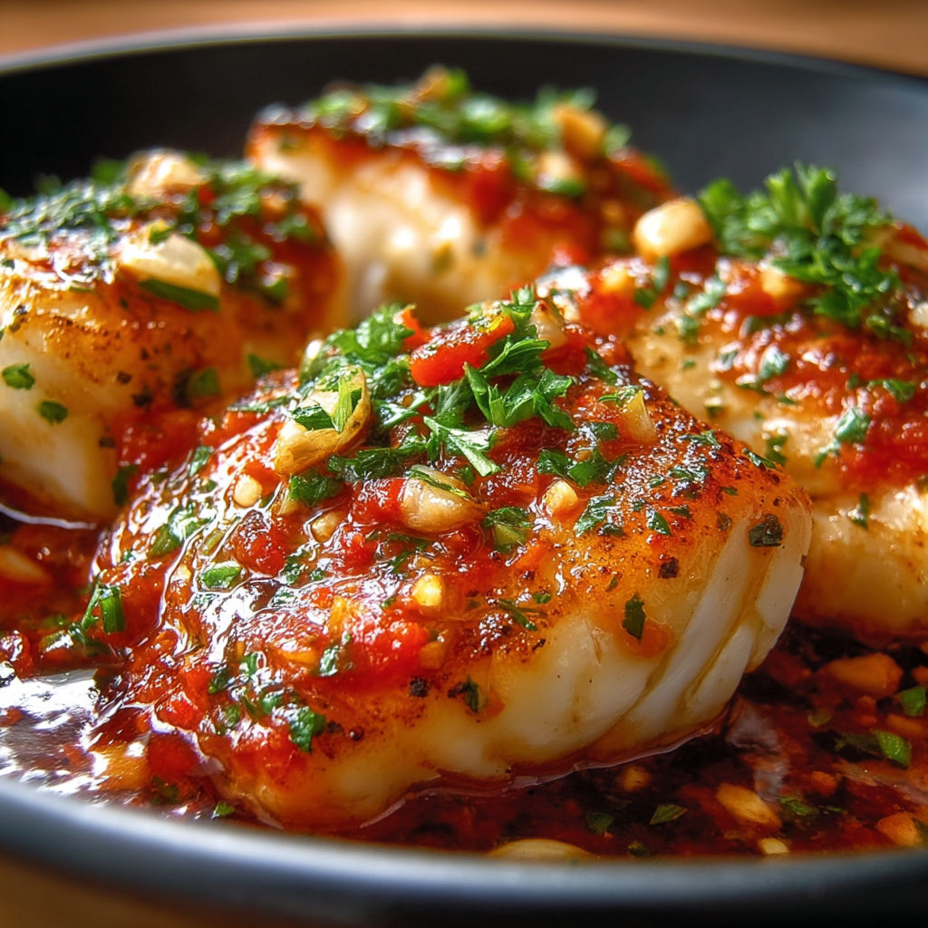 Unsure what to cook? Try this recipe for a delicious seafood dish with a spicy tomato sauce.