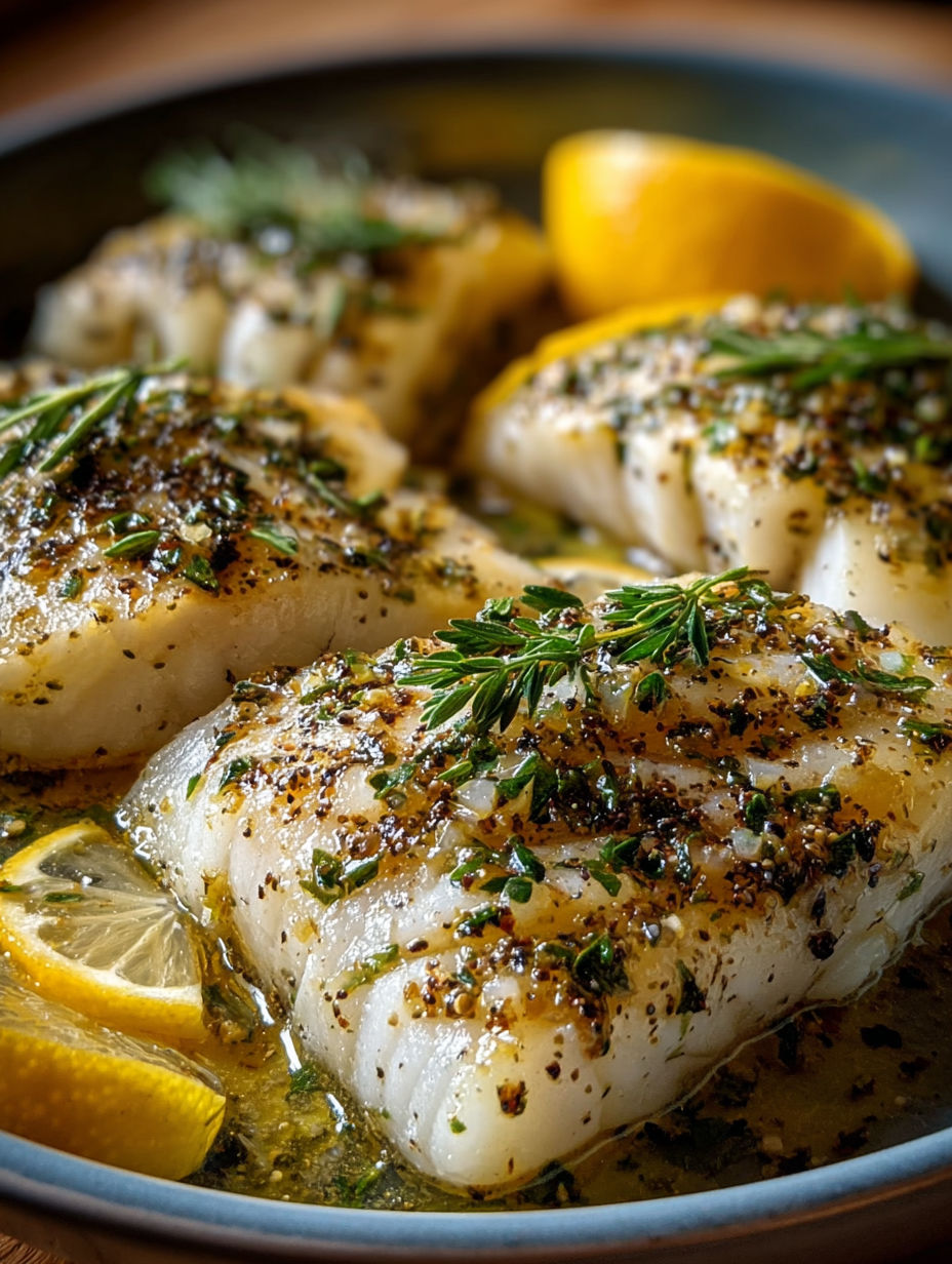 Cuisine de la mer: Poisson grillé avec citron et herbes
