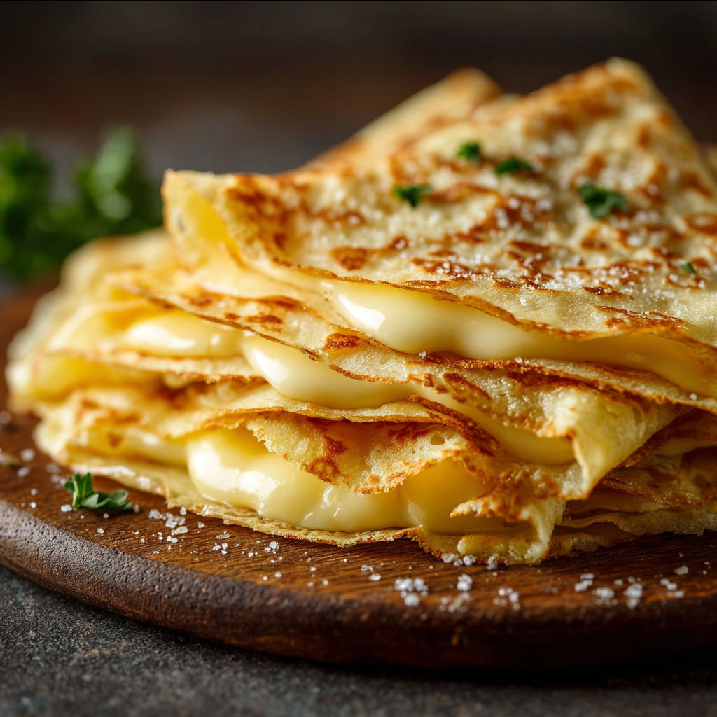 Une pile de crêpes sucrées sur un plateau.