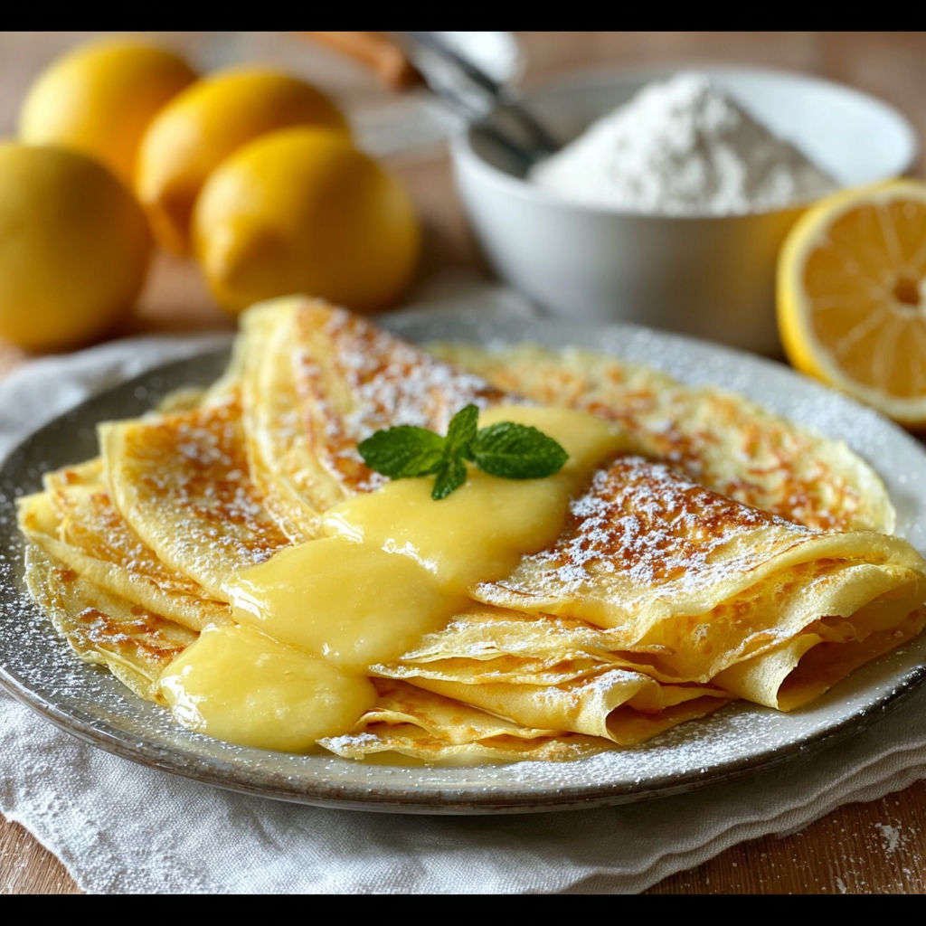 Une tarte aux citrons garnie de crème fouettée et de menthe.