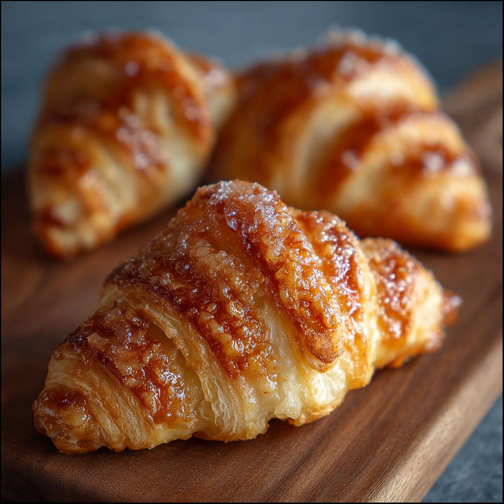 Les mini-croissants pomme et cannelle sont dorés et délicieux.