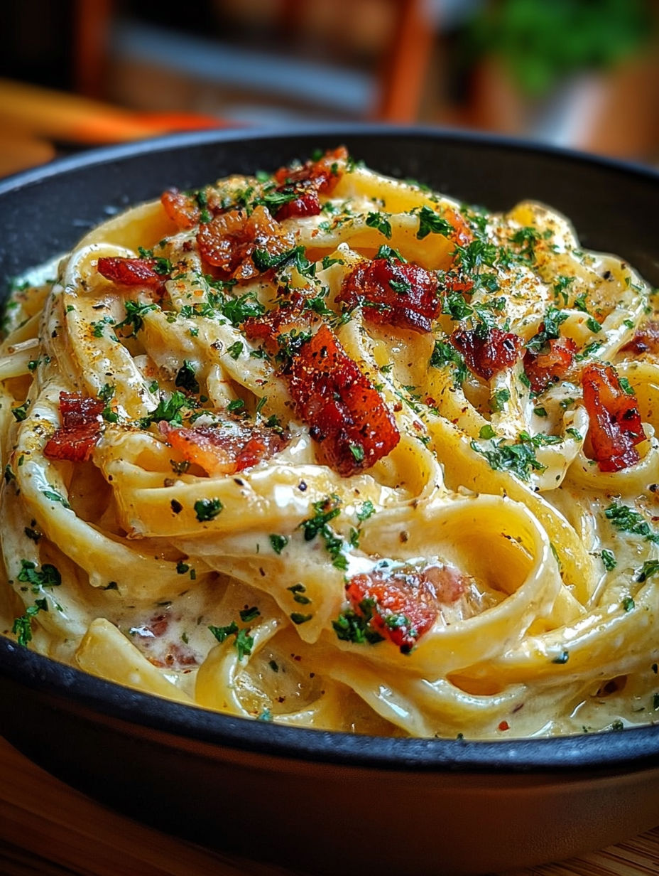 Gros plan sur la sauce brillante au parmesan et citron enrobant délicatement les tagliatelles.