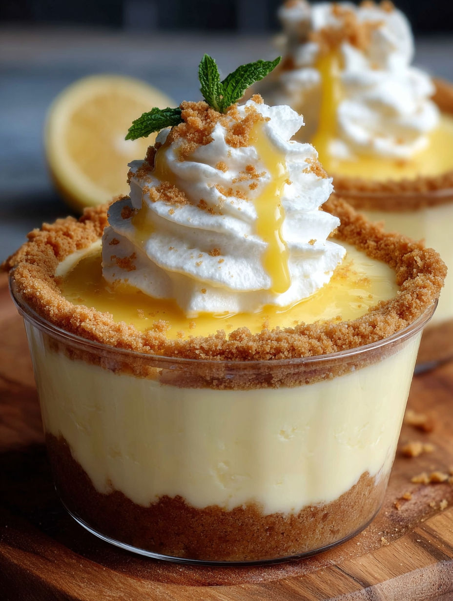 Zoom sur la superposition des couches de crème vanillée et de biscuits sablés.