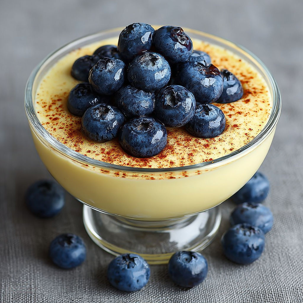 Une tarte aux myrtilles et cannelle est servie dans un bol.