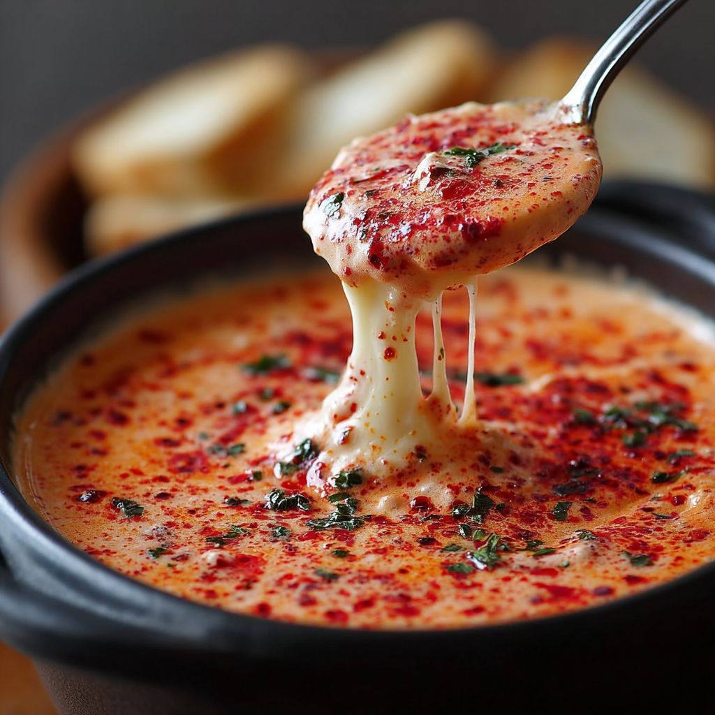 Une tasse de soupi de tomate avec des herbes et des fromages.
