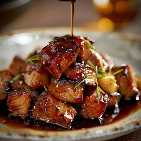 Porc Caramélisé avec Sauce Soja et Gingembre