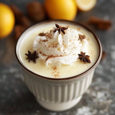 Délicieux Pudding Vanille Épices avec Crème Chantilly au Brandy