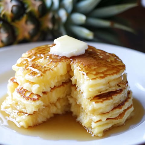 Pancakes légers avec ananas et sirop de coco