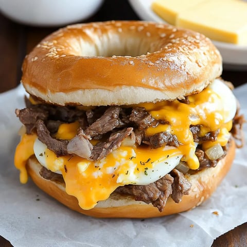 Bagel steak œuf fondant