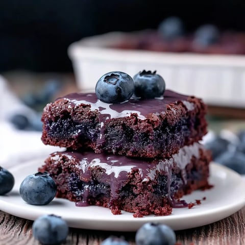 Carrés aux myrtilles et glaçage